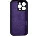 Накладка (з мікрофіброю) Silicon Case Full Camera для iPhone 16 Pro- чорничний