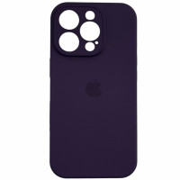 Накладка (з мікрофіброю) Silicon Case Full Camera для iPhone 16 Pro- чорничний