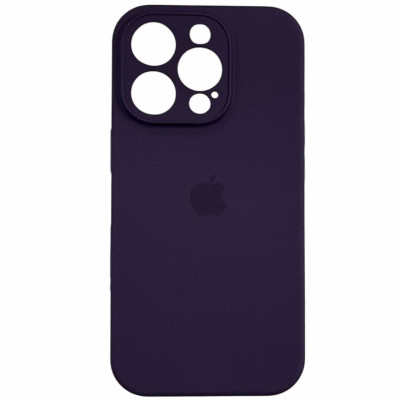 Накладка (з мікрофіброю) Silicon Case Full Camera для iPhone 16 Pro- чорничний