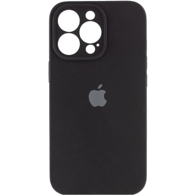 Накладка (з мікрофіброю) Silicon Case Full Camera для iPhone 16 Pro Max- чорний