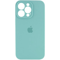 Накладка (з мікрофіброю) Silicon Case Full Camera для iPhone 16 Pro Max- бірюзовий