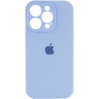 Накладка (з мікрофіброю) Silicon Case Full Camera для iPhone 16 Pro Max- бузково блакитний