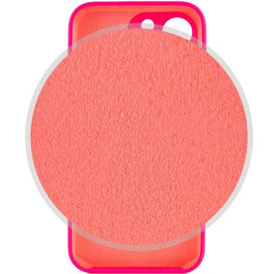 Накладка (з мікрофіброю) Silicon Case Full Camera для iPhone 16 Pro Max- яскраво-рожевий