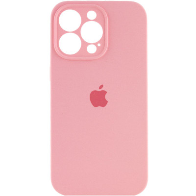 Накладка (з мікрофіброю) Silicon Case Full Camera для iPhone 16 Pro Max- світло-рожевий