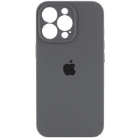 Накладка (з мікрофіброю) Silicon Case Full Camera для iPhone 16 Pro Max- темно-сірий
