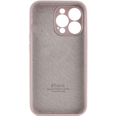 Накладка (з мікрофіброю) Silicon Case Full Camera для iPhone 16 Pro Max- пастельно-рожевий