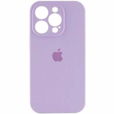 Накладка (з мікрофіброю) Silicon Case Full Camera для iPhone 16 Pro Max- лавандовий
