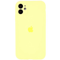 Накладка (з мікрофіброю) Silicon Case Full Camera для iPhone 12- світло-жовтий