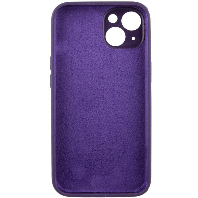 Накладка (з мікрофіброю) Silicon Case Full Camera для iPhone 13- темно-фіолетовий