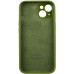 Накладка (з мікрофіброю) Silicon Case Full Camera для iPhone 15- темно-оливковий