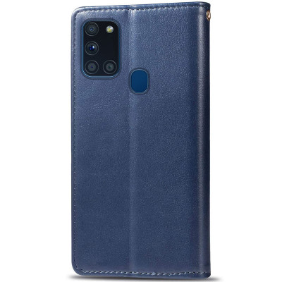 Чохол-книжка GETMAN Gallant шкіряний для Samsung A21s / A217- синій Чохол-книжка GETMAN Gallant шкіряний для Samsung A21s / A217- синій
