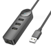 USB HUB Borofone DH6 Erudite (3 порта*USB2.0+RJ45) 1.2м- чорний