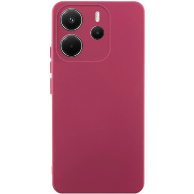 Накладка (з мікрофіброю) Silicone Cover Lakshmi Full Camera для Xiaomi Redmi Note 14 4G (UA/Europe)- марсала