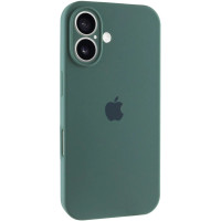 Накладка (з мікрофіброю) Silicon Case Full Camera для iPhone 16 Plus- зелена трава