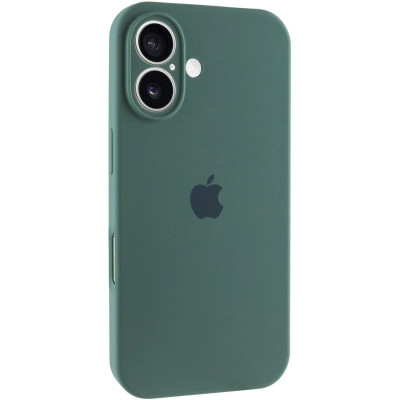 Накладка (з мікрофіброю) Silicon Case Full Camera для iPhone 16 Plus- зелена трава