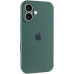 Накладка (з мікрофіброю) Silicon Case Full Camera для iPhone 16 Plus- зелена трава