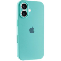 Накладка (з мікрофіброю) Silicon Case Full Camera для iPhone 16- бірюзовий