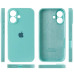 Накладка (з мікрофіброю) Silicon Case Full Camera для iPhone 16- бірюзовий