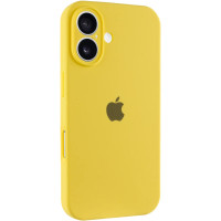 Накладка (з мікрофіброю) Silicon Case Full Camera для iPhone 16- жовтий
