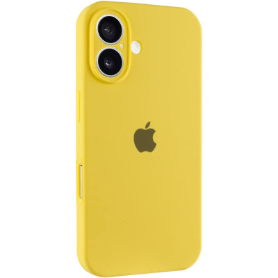 Накладка (з мікрофіброю) Silicon Case Full Camera для iPhone 16- жовтий