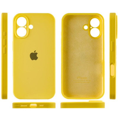 Накладка (з мікрофіброю) Silicon Case Full Camera для iPhone 16- жовтий
