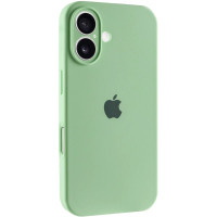 Накладка (з мікрофіброю) Silicon Case Full Camera для iPhone 16- фісташковий
