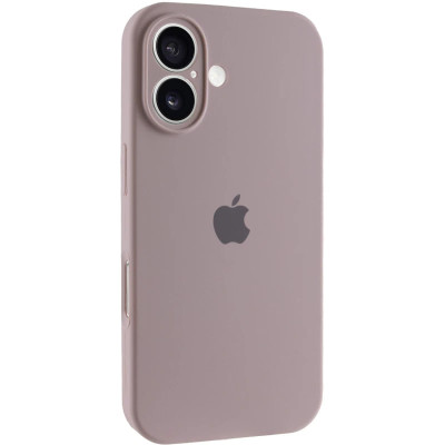 Накладка (з мікрофіброю) Silicon Case Full Camera для iPhone 16- пастельно-рожевий