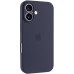 Накладка (з мікрофіброю) Silicon Case Full Camera для iPhone 16- темно-синій