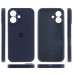 Накладка (з мікрофіброю) Silicon Case Full Camera для iPhone 16- темно-синій