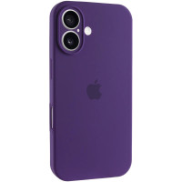 Накладка (з мікрофіброю) Silicon Case Full Camera для iPhone 16- темно-фіолетовий