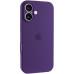 Накладка (з мікрофіброю) Silicon Case Full Camera для iPhone 16- темно-фіолетовий