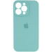 Накладка (з мікрофіброю) Silicon Case Full Camera для iPhone 15 Pro Max- бірюзовий