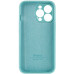 Накладка (з мікрофіброю) Silicon Case Full Camera для iPhone 15 Pro Max- бірюзовий
