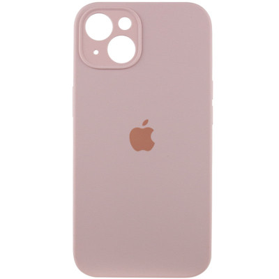 Накладка (з мікрофіброю) Silicon Case Full Camera для iPhone 15- рожевий пісок