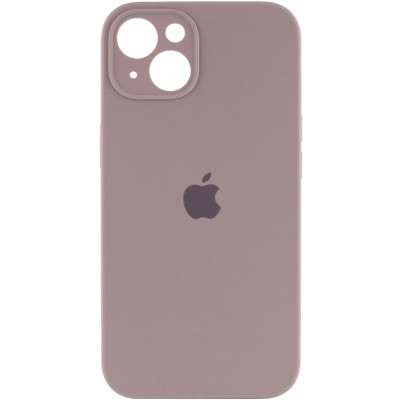 Накладка (з мікрофіброю) Silicon Case Full Camera для iPhone 15- пастельно-рожевий