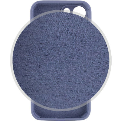 Накладка (з мікрофіброю) Silicon Case Full Camera для iPhone 15- сіра лаванда