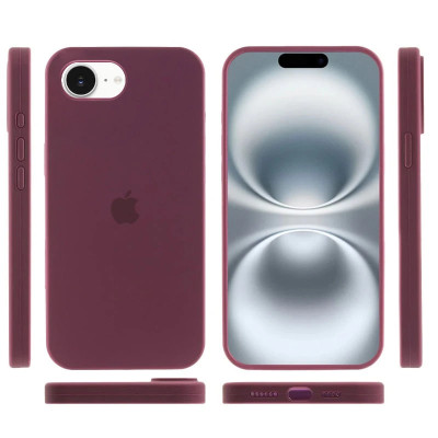 Накладка (з мікрофіброю) Silk Full Protective для iPhone 16e / iPhone 17e- сливовий