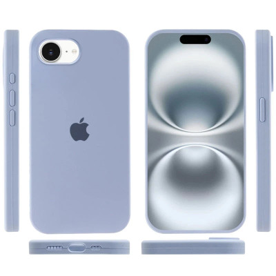 Накладка (з мікрофіброю) Silk Full Protective для iPhone 16e / iPhone 17e- бузково блакитний