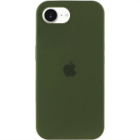 Накладка (з мікрофіброю) Silk Full Protective для iPhone 16e / iPhone 17e- темно-оливковий