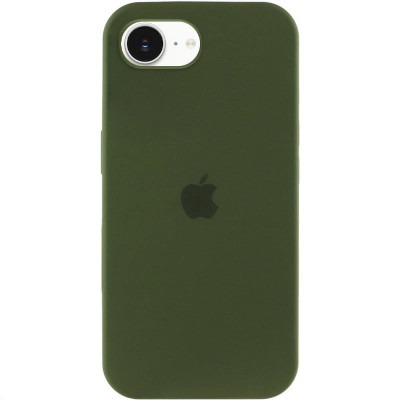 Накладка (з мікрофіброю) Silk Full Protective для iPhone 16e / iPhone 17e- темно-оливковий