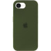 Накладка (з мікрофіброю) Silk Full Protective для iPhone 16e / iPhone 17e- темно-оливковий