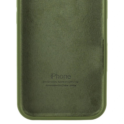 Накладка (з мікрофіброю) Silk Full Protective для iPhone 16e / iPhone 17e- темно-оливковий