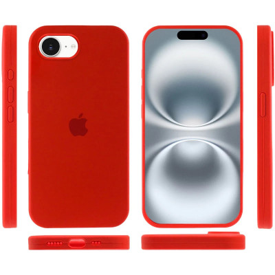 Накладка (з мікрофіброю) Silk Full Protective для iPhone 16e / iPhone 17e- червоний