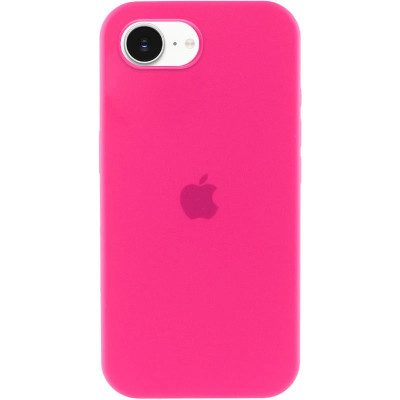 Накладка (з мікрофіброю) Silk Full Protective для iPhone 16e / iPhone 17e- яскраво-рожевий