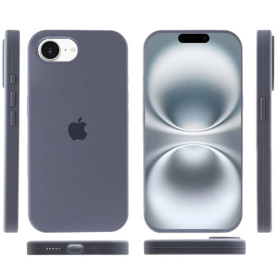 Накладка (з мікрофіброю) Silk Full Protective для iPhone 16e / iPhone 17e- сіра лаванда
