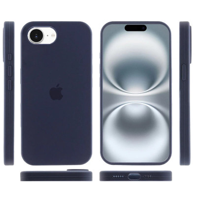 Накладка (з мікрофіброю) Silk Full Protective для iPhone 16e / iPhone 17e- темно-синій