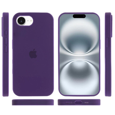 Накладка (з мікрофіброю) Silk Full Protective для iPhone 16e / iPhone 17e- темно-фіолетовий
