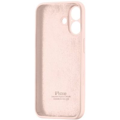Накладка (з мікрофіброю) Silk Full Protective для iPhone 16- рожевий пісок