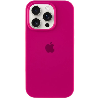 Накладка (з мікрофіброю) Silk Full Protective для iPhone 15 Plus- малиновий