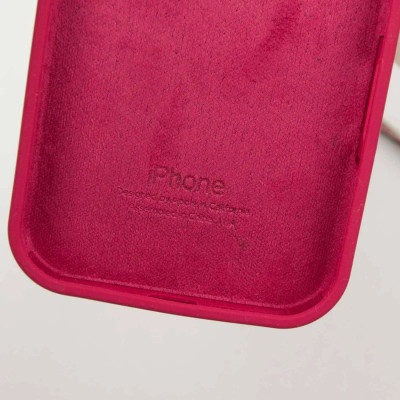 Накладка (з мікрофіброю) Silk Full Protective для iPhone 15 Plus- малиновий